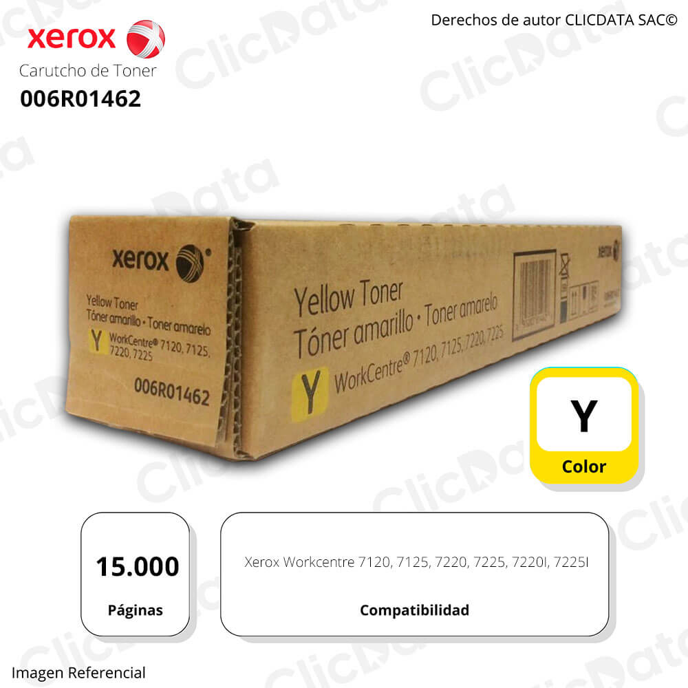 Toner Xerox 006R01462 Yellow 7125, 7220, 7120, 7225 15,000 pág