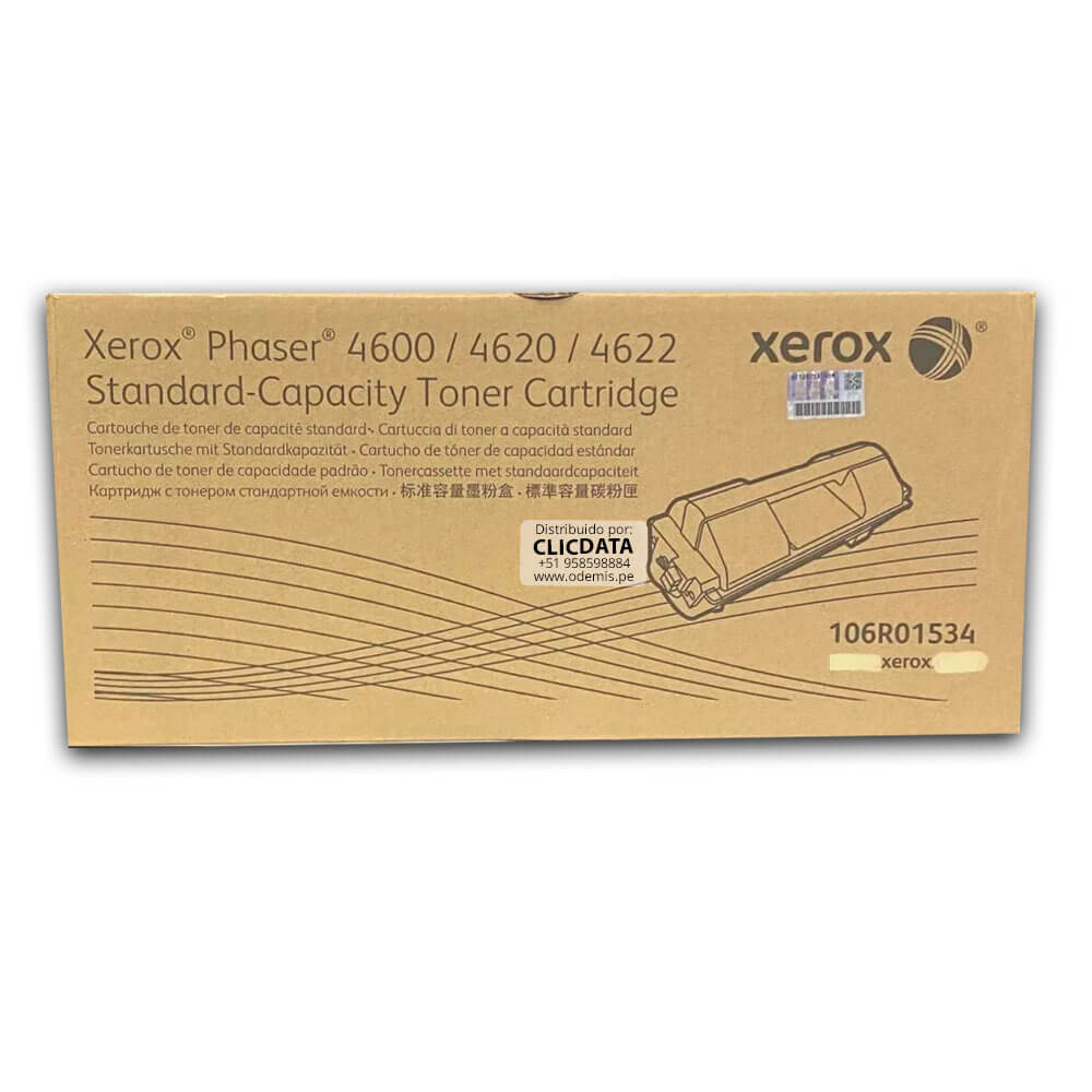 Toner Xerox 106R01534 Negro Phaser 4600, 4620 13,000 pág