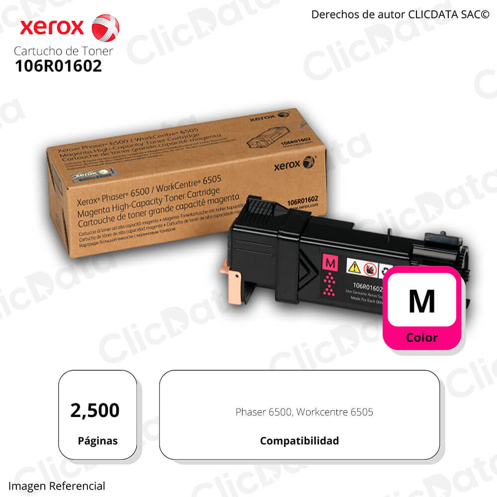 Toner Xerox 106R01602 Magenta Ph 6500, WC 6505 Original