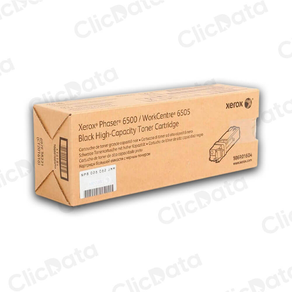 Toner Xerox 106R01604 Negro Ph 6500, WC 6505 Original