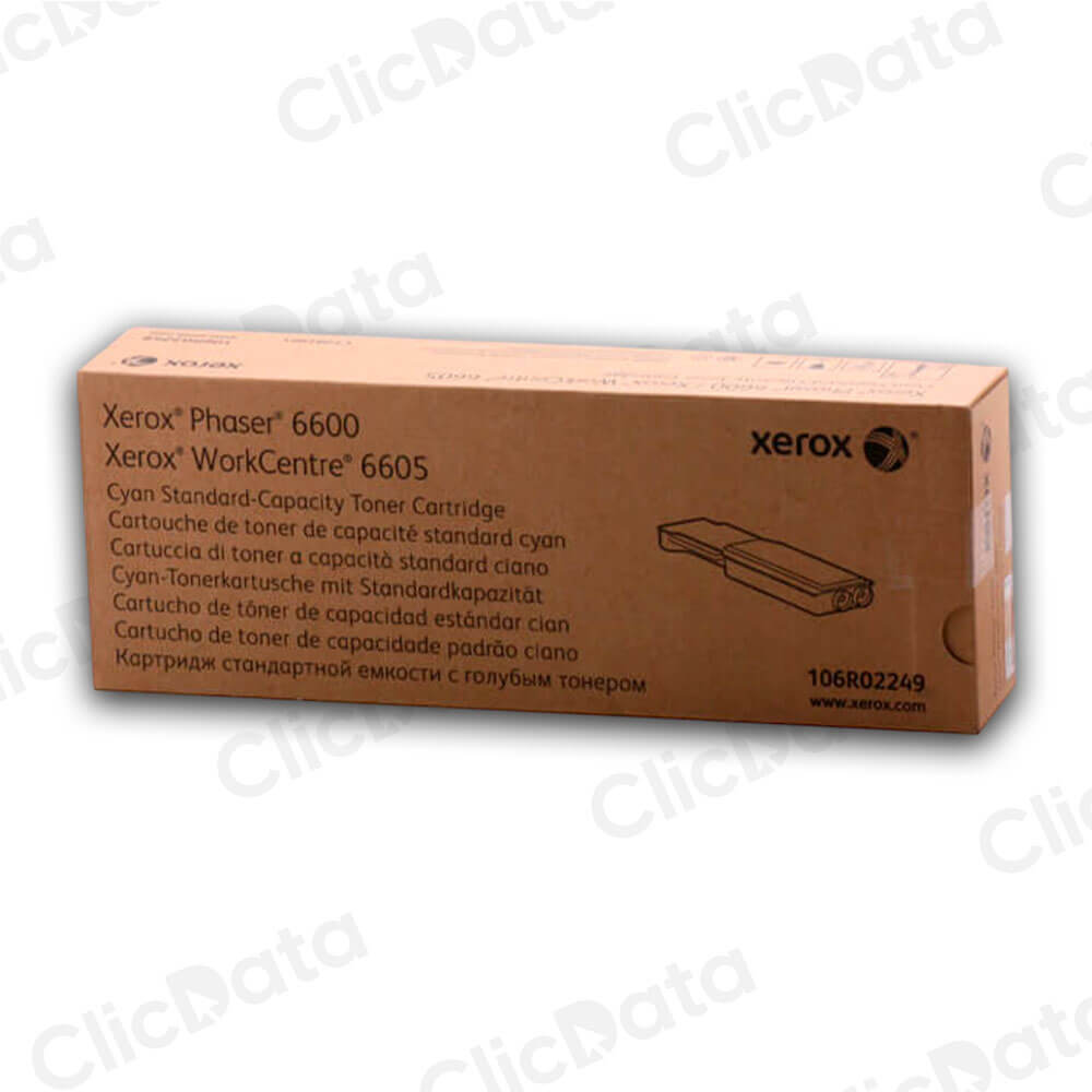Toner Xerox 106R02249 Cyan PH 6600, WC 6605 2,000 pag