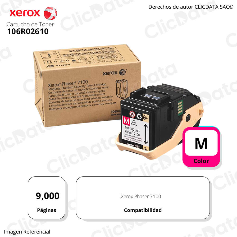 Toner Xerox 106R02610 Dual Magenta PH 7100 9,000 pag