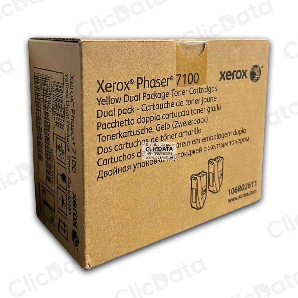 Toner Xerox 106R02611 Dual Yellow PH 7100 9,000 pag