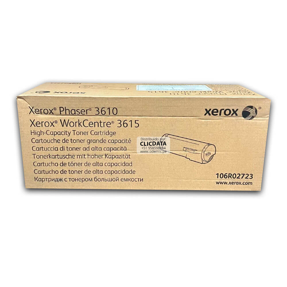 Toner Xerox 106R02723 Negro WC 3615, PH 3610 14,100 pag