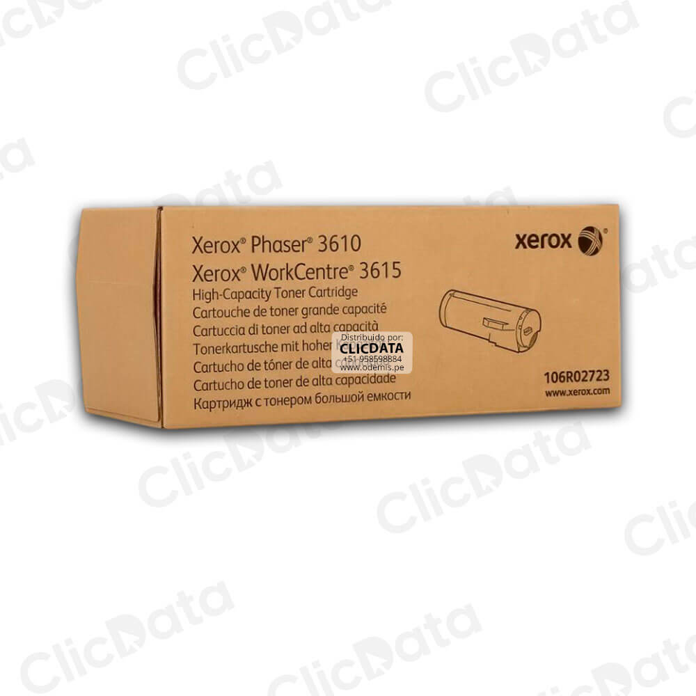 Toner Xerox 106R02723 Negro WC 3615, PH 3610 14,100 pag