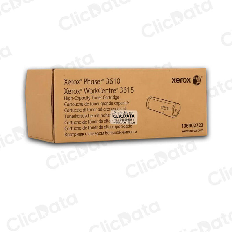 Toner Xerox 106R02723 Negro WC 3615, PH 3610 14,100 pag