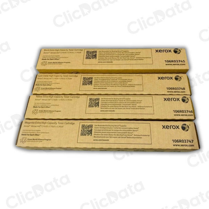 Kit de toner Xerox C7020, C7025, C7030 Negro y colores Original