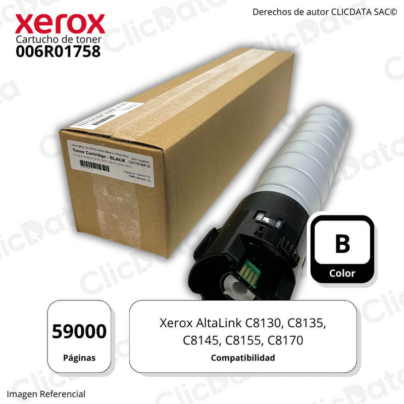 Toner Xerox 006R01758 Negro 59.000 Pag C8135, C8170 Original