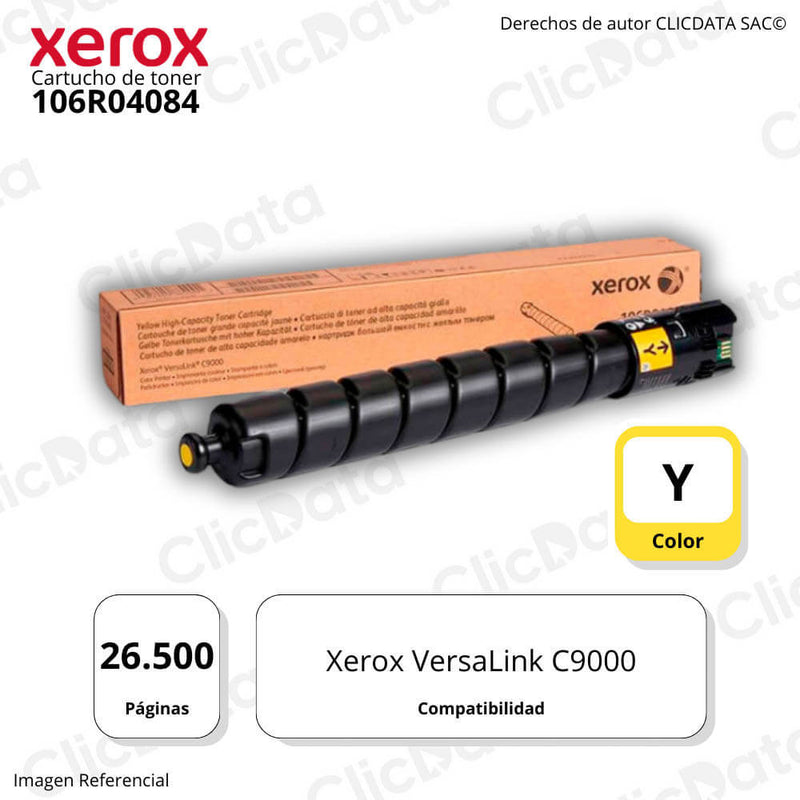 Toner Xerox 106R04084 Yellow 26,5k Pág. VersaLink C9000 Original