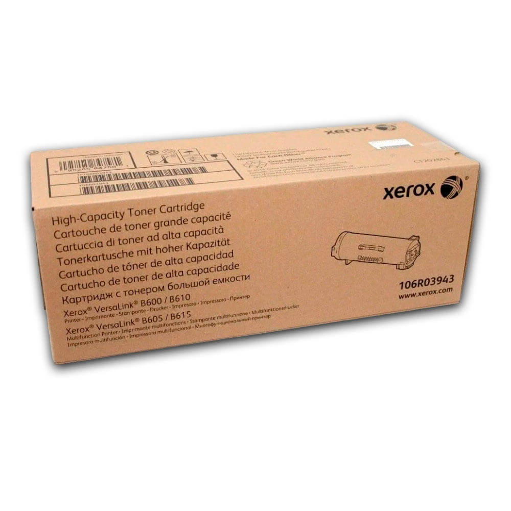 Toner Xerox 106R03943 Black 25,000 Pág. B600, B610, B615 Original