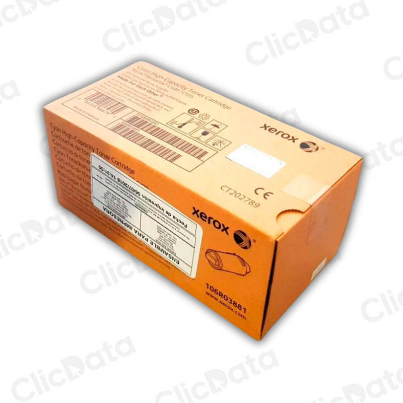 Toner Xerox 106R03881 Cyan 5,200 Pag VersaLink C505 Original