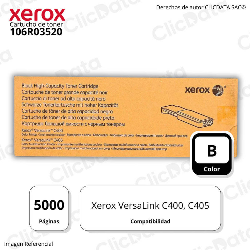 Toner Xerox 106R03520 Negro 5,000 Pág. Xerox C400, C405 Original