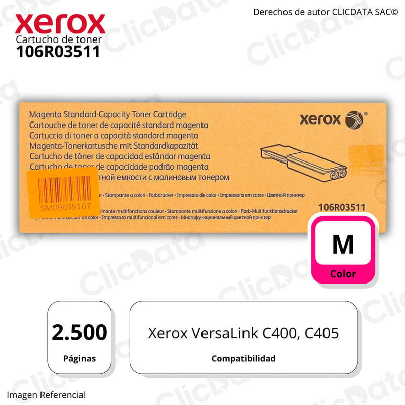 Toner Xerox 106R03511 Magenta 2,500 Pág. Xerox C400 Original