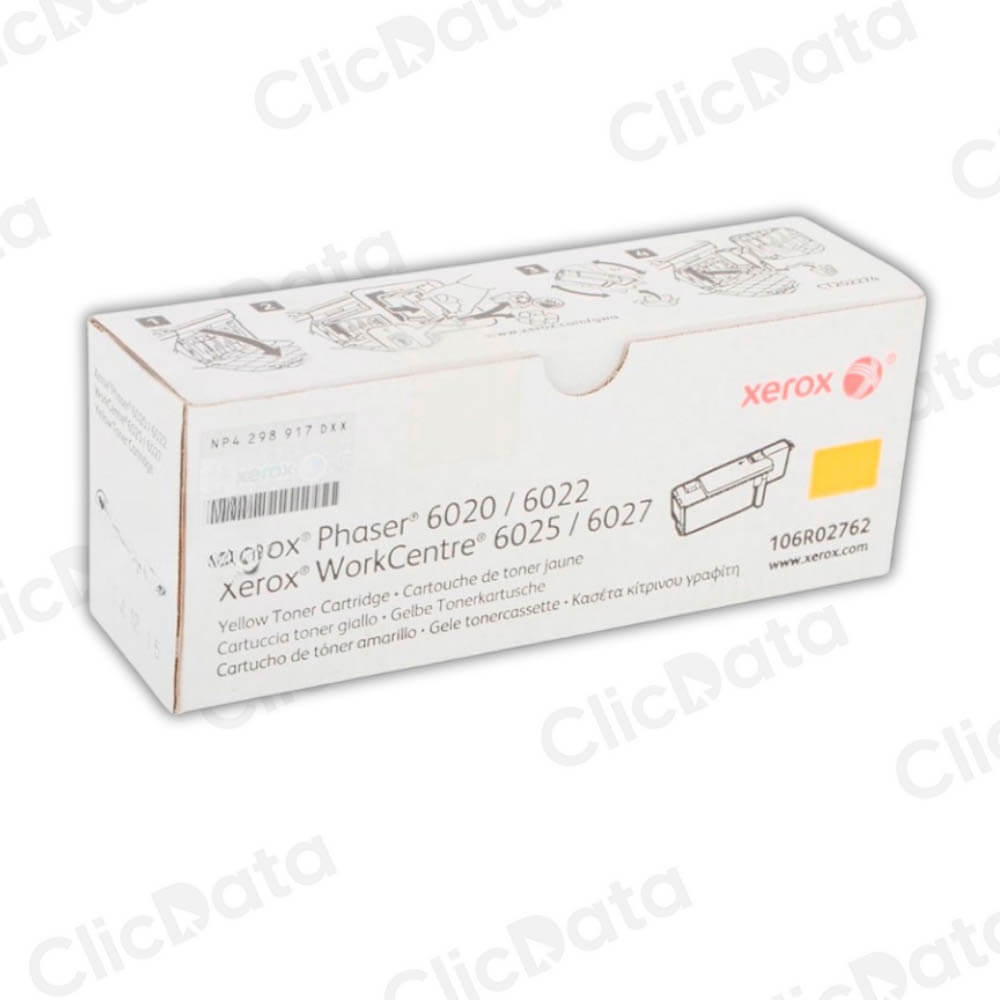 Toner Xerox 106R02762 Yellow 1,000 Pág. Xerox 6025, 6027 Original