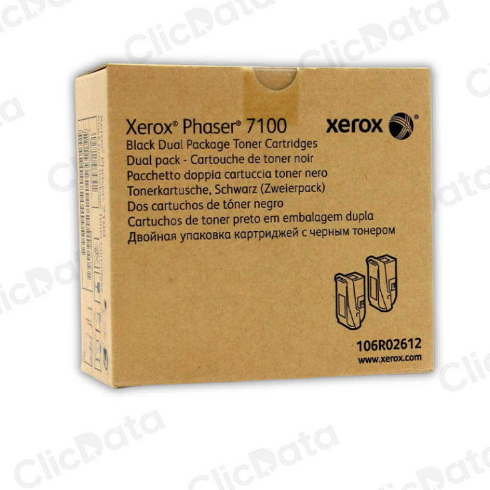 Toner Xerox 106R02612 Negro Dual Pack 10,000 Pág. 7100 Original