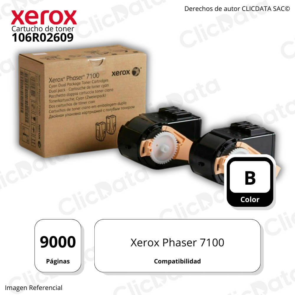 Toner Xerox 106R02609 Negro Dual Pack 9,000 Pág. 7100 Original