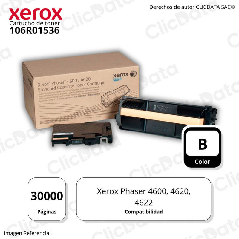 Toner Xerox 106R01536 Black 30,000 Pág. 4600, 4622 Original