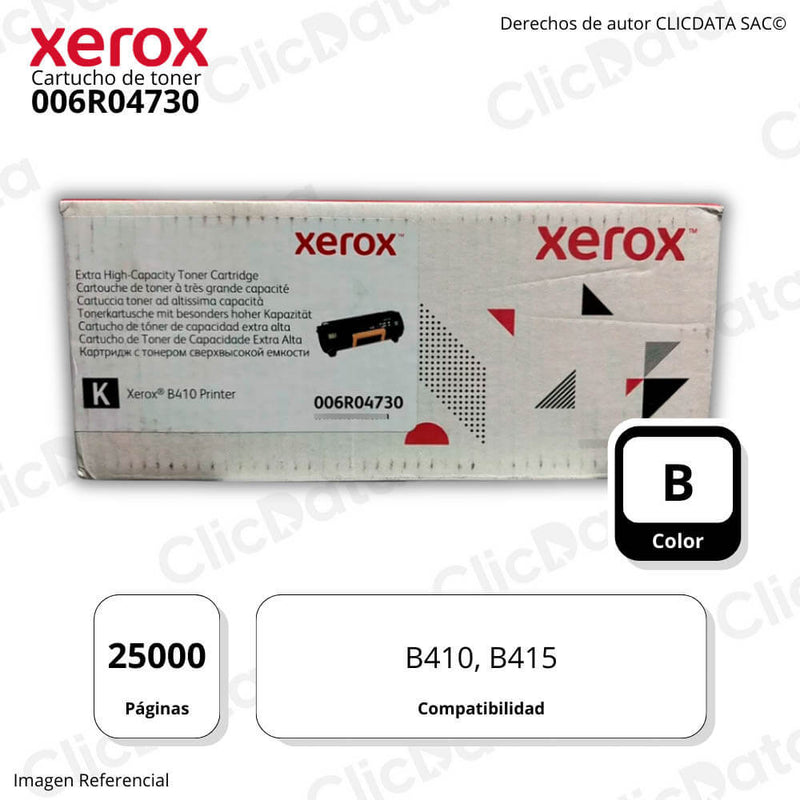 Toner Xerox 006R04730 Black 25.000 Pág. Para B410, B415 Original