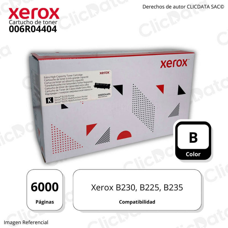 Toner Xerox 006R04404 Black 6.000 Pág. Xerox B230, B225 Original