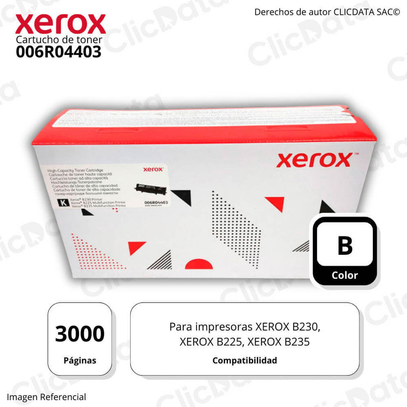 Toner Xerox 006R04403 Black 3,000 Pág. Xerox B235, B225 Original