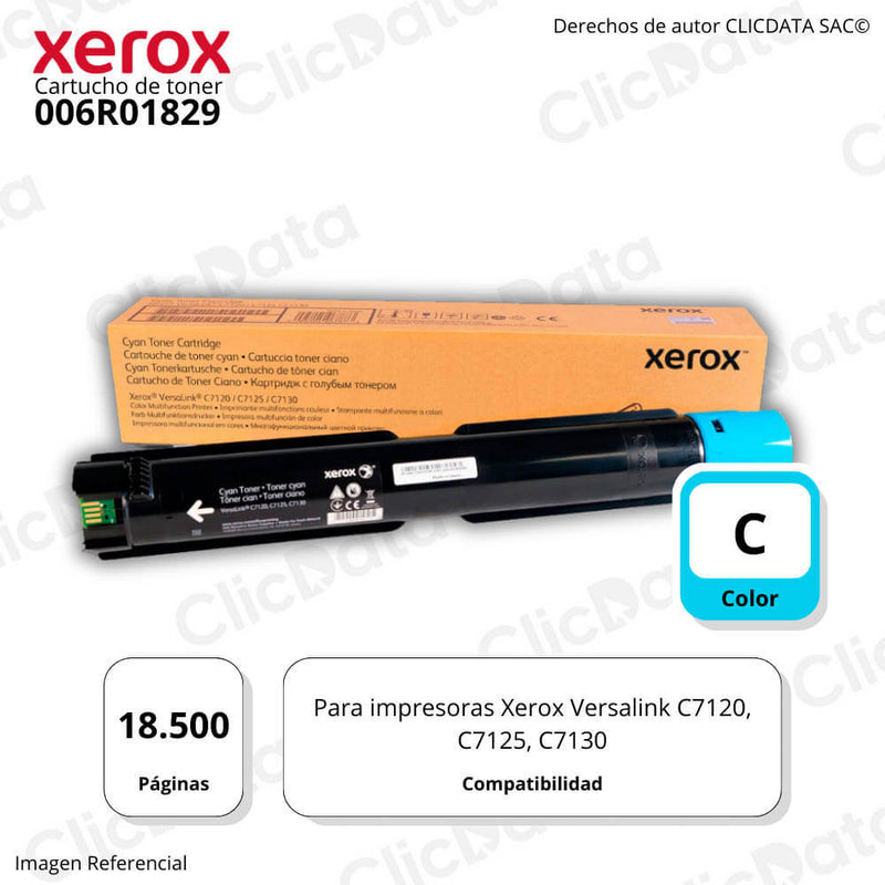 Toner Xerox 006R01829 Cyan 18,500 Pág. Xerox C7120, C7130 Original