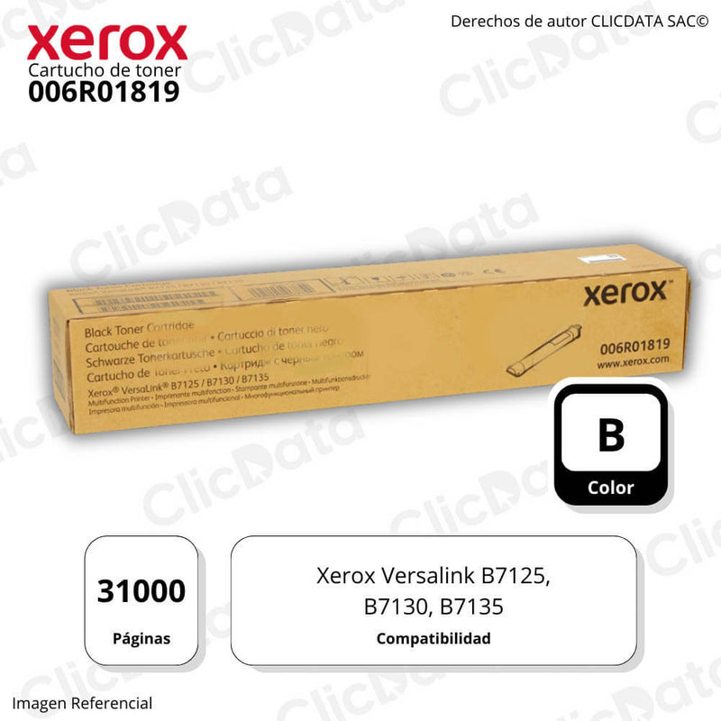Toner Xerox 006R01819 Black 31,000 Pág. Versalink B7125 Original