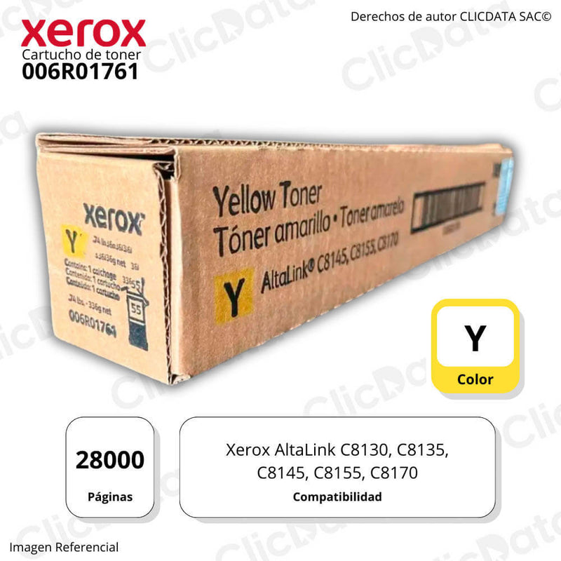 Toner Xerox 006R01761 Yellow 28,000 Pág. C8155, C8170 Original