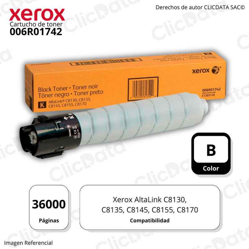 Toner Xerox 006R01742 Negro 36,000 Pág. C8155, C8170 Original