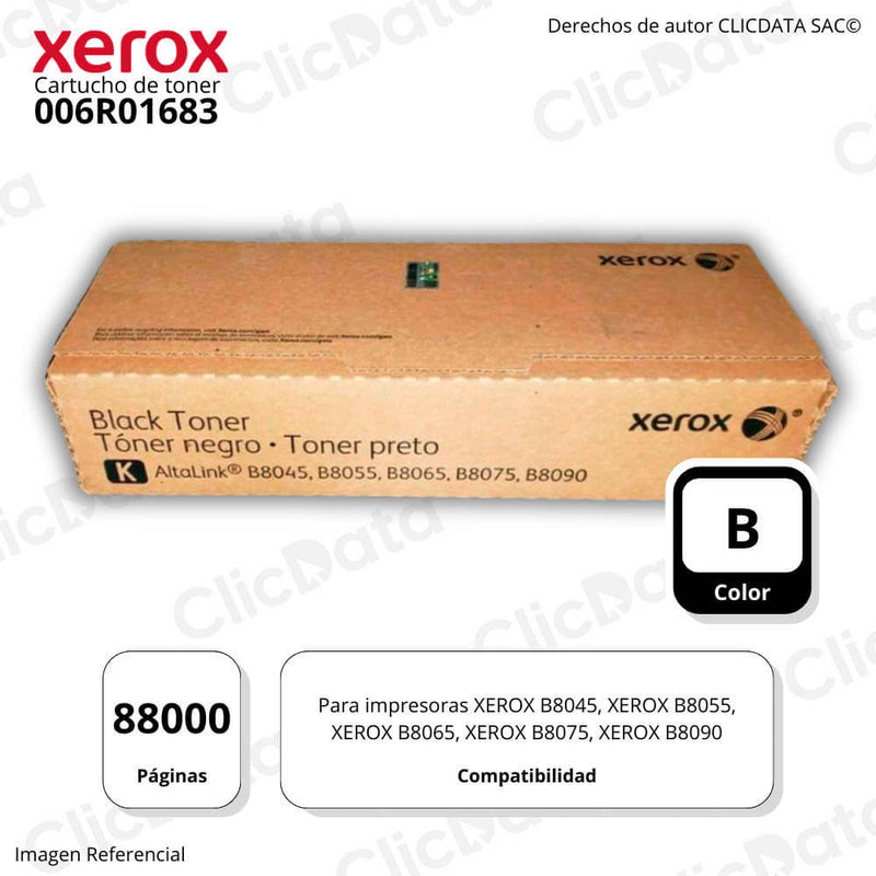 Toner Xerox 006R01683 Black 88,000 Pág. Xerox B8090 Original