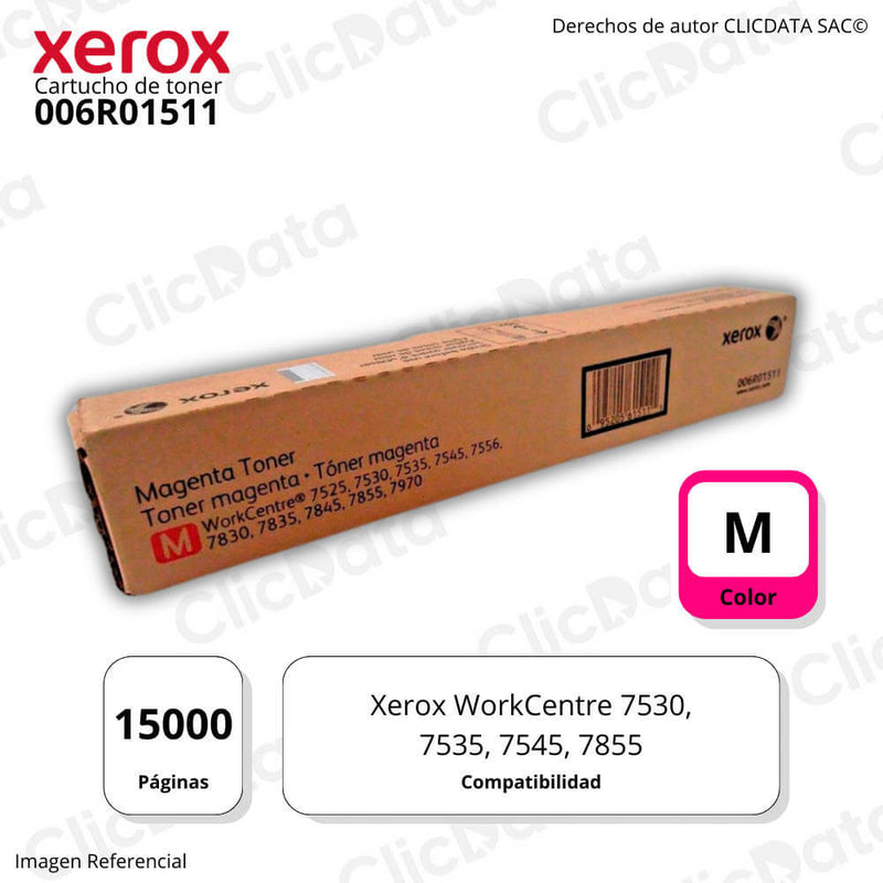 Toner Xerox 006R01511 Magenta 15,000 Pág. WC 7545, 7855 Original