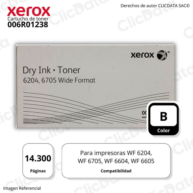 Toner Xerox 006R01238 Black 14,300 Pág. WF 6204, 6605 Original