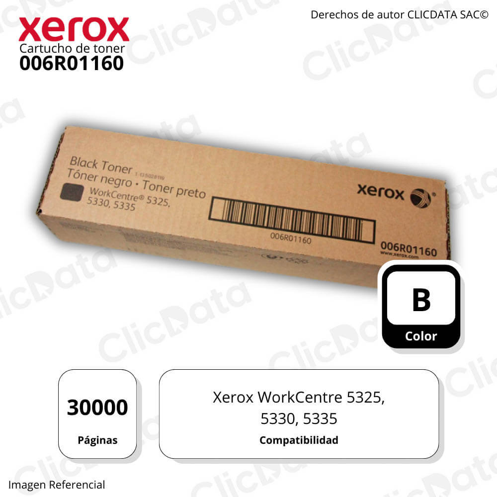 Toner Xerox 006R01160 Black 30,000 Pág. Xerox 5330, 5335 Original