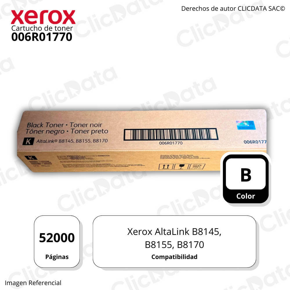 Toner Xerox 006R01770 Black 52,000 Pág AltaLink B8145 Original