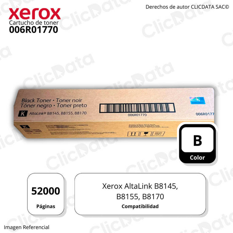 Toner Xerox 006R01770 Black 52,000 Pág AltaLink B8145 Original