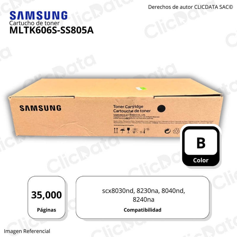 Toner Samsung MLT-K606S SS805A Negro 35K Pág. 8240na Original