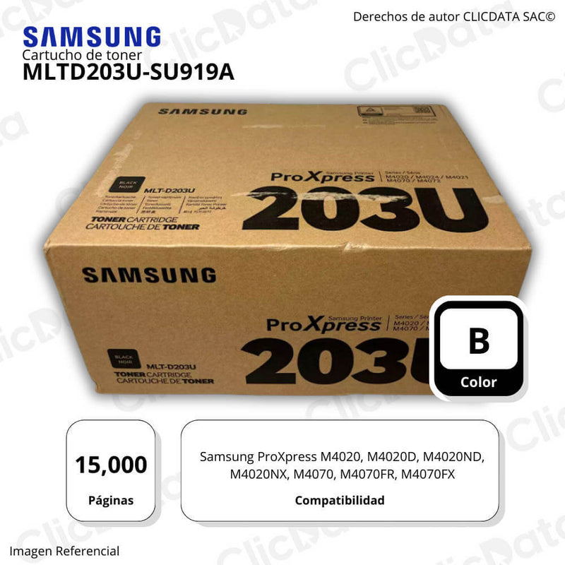 Toner Samsung MLT-D203U SU919A Negro 15K Pág. M4070FX Original