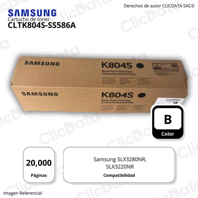 Toner Samsung CLT-K804S SS586A Black 20K Pág. SLX3220NR Original