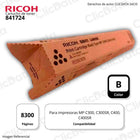 Toner Ricoh 841724 Negro 8,300 Pág. MP C300, C400 Original