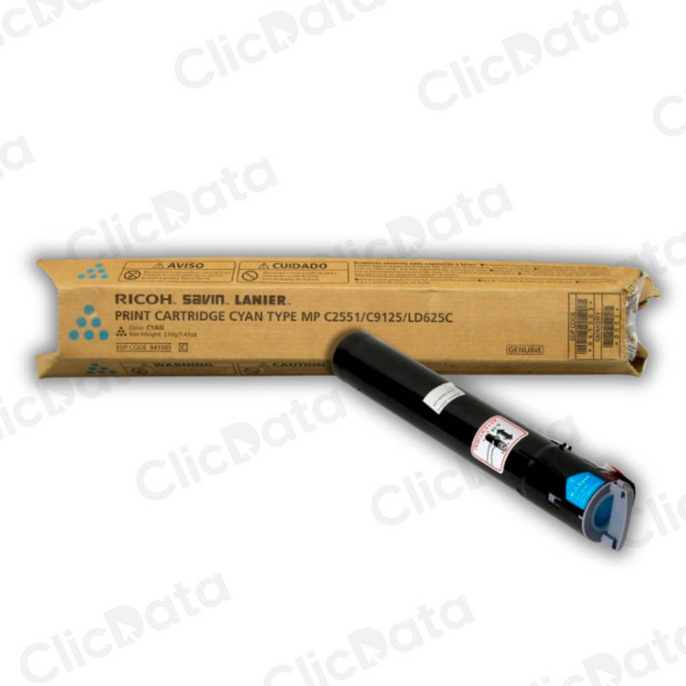 Toner Ricoh 841503 Cyan 9,5K Pág. MP C2550, MP C2551 Original