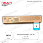 Toner Ricoh 828387 Cyan 78K Pág. PRO C7100, PRO C7110 Original
