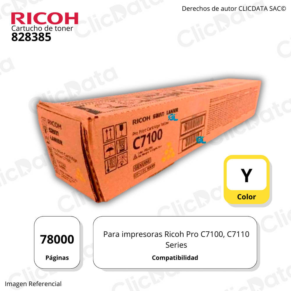 Toner Ricoh 828385 Yellow 78K Pág. PRO C7100, PRO C7110 Original