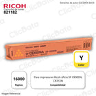 Toner Ricoh 821182 Yellow 16,000 Pág. SP C830DN, C831DN Original