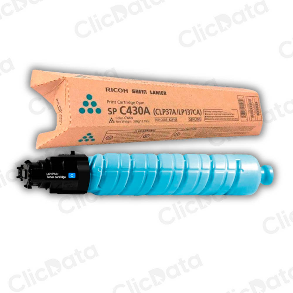 Toner Ricoh 821108 Cyan 15K Pág. SP C430dn, C431dn Original