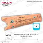 Toner Ricoh 821108 Cyan 15K Pág. SP C430dn, C431dn Original