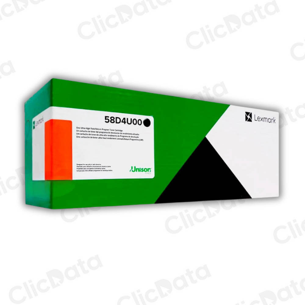 Toner Lexmark 58D4U00 Negro 55,000 Pág. MX824, MX826 Original