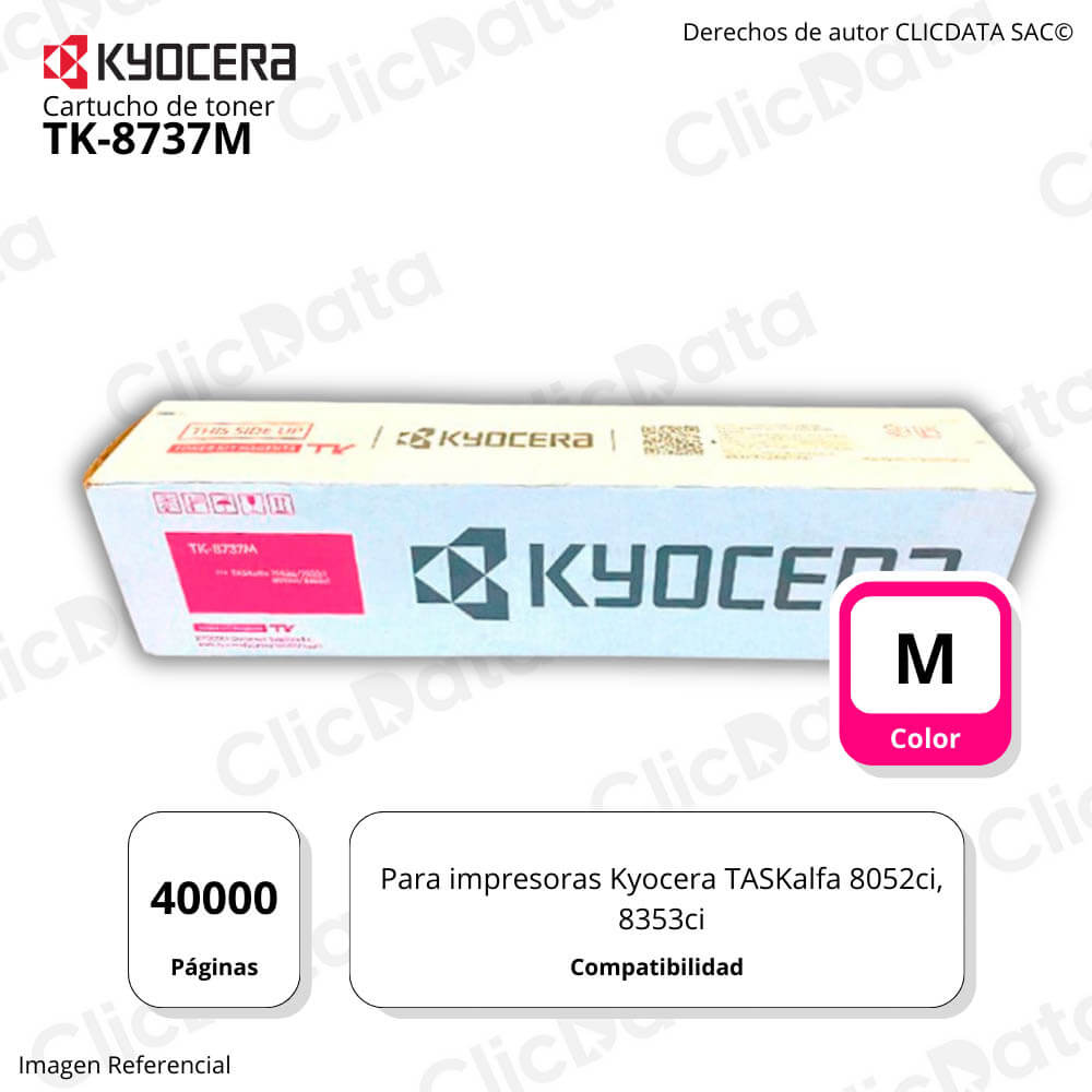 Toner Kyocera TK-8737M Magenta 40K Pág. 8052ci, 8353ci Original
