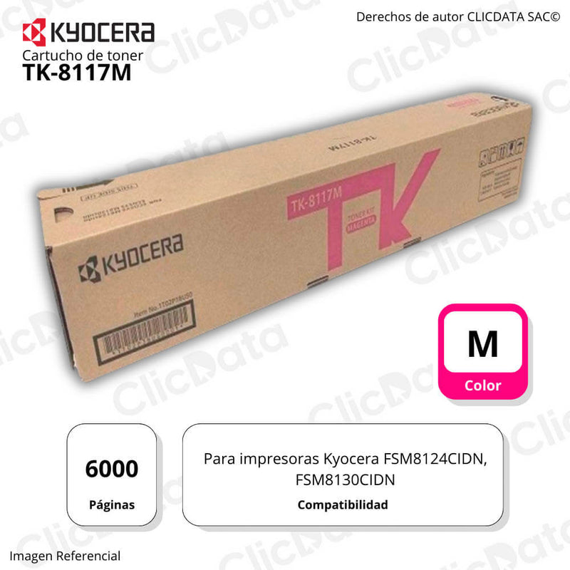 Toner Kyocera TK 8117M Magenta 6K Pág. M8130, M8124 Original