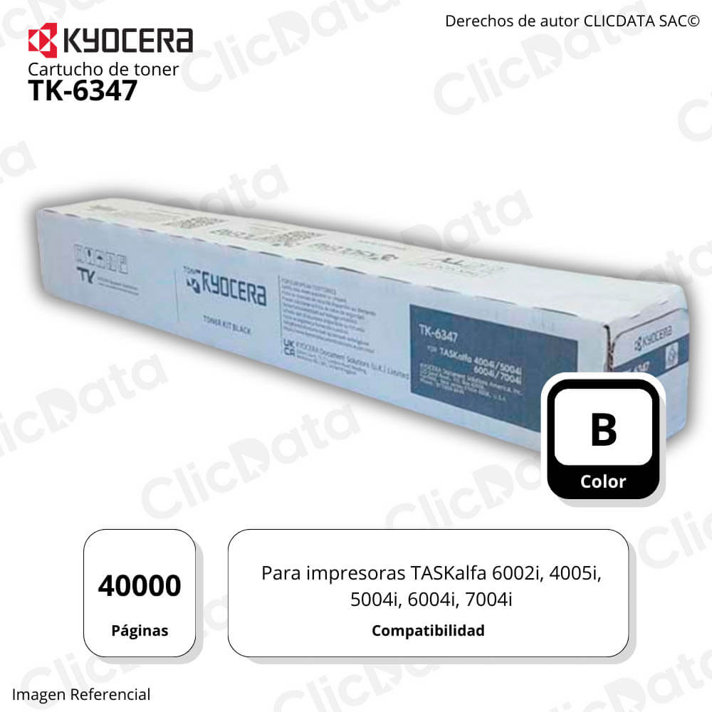 Toner Kyocera TK 6347 Negro 40,000 Pág. 6004i, 7004i Original