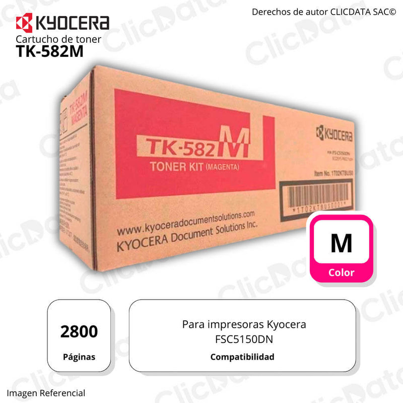 Toner Kyocera TK 582M Magenta 2.800 Pág. FS-C5150DN Original