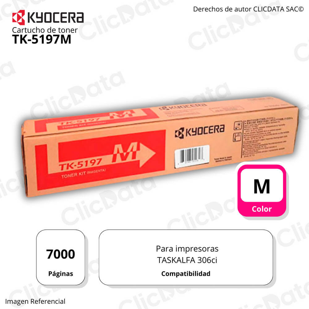 Toner Kyocera TK 5197M Magenta 7,000 Pág. Taskalfa 306CI Original